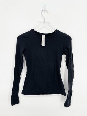 ALO Yoga Black Long Sleeve Fleece Lined  Shirt